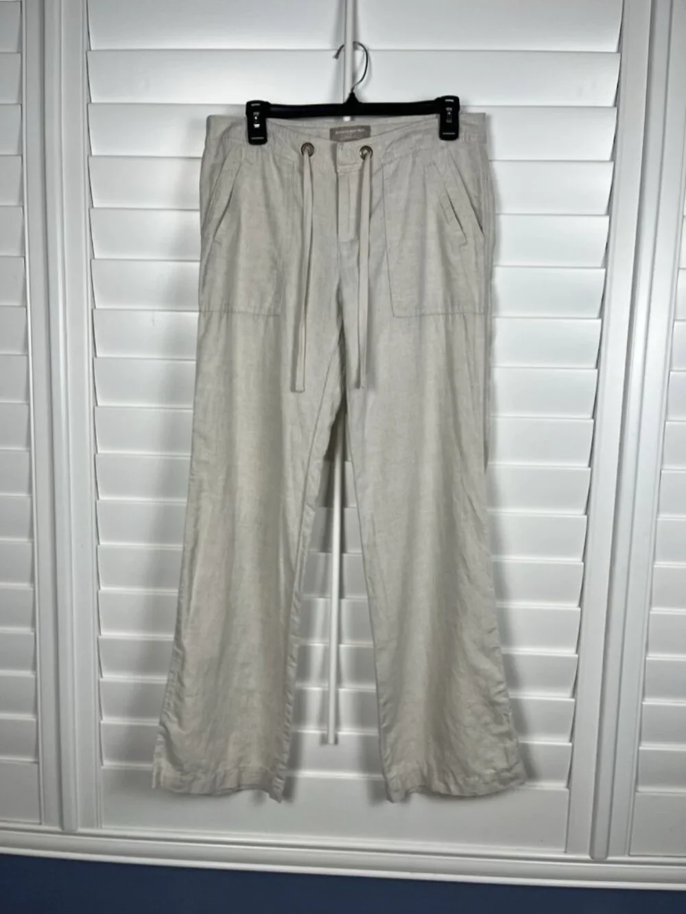 Banana Republic Martin Fit Women’s Size 8 Linen Blend Drawstring Pants Beige